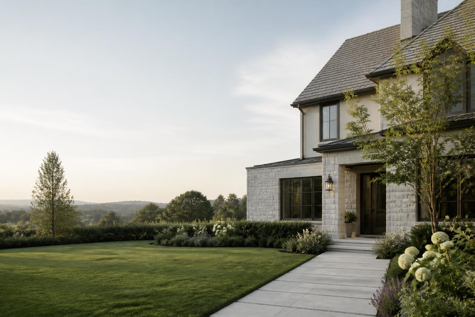 Beautifully maintained private residence with open space for text overlay